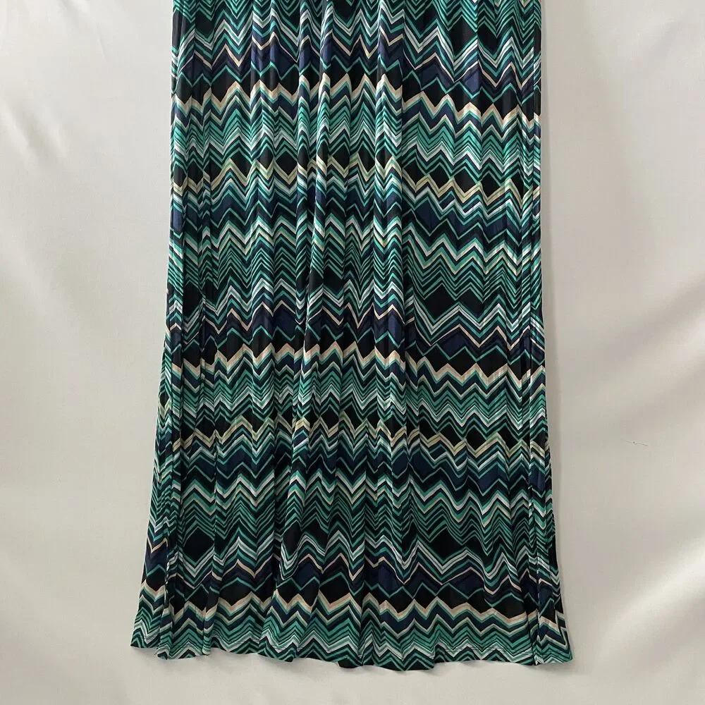 NWT INC International Concepts Maxi Dress Sleeveless Boho Chevron Blue Size 3X - Picture 4 of 10